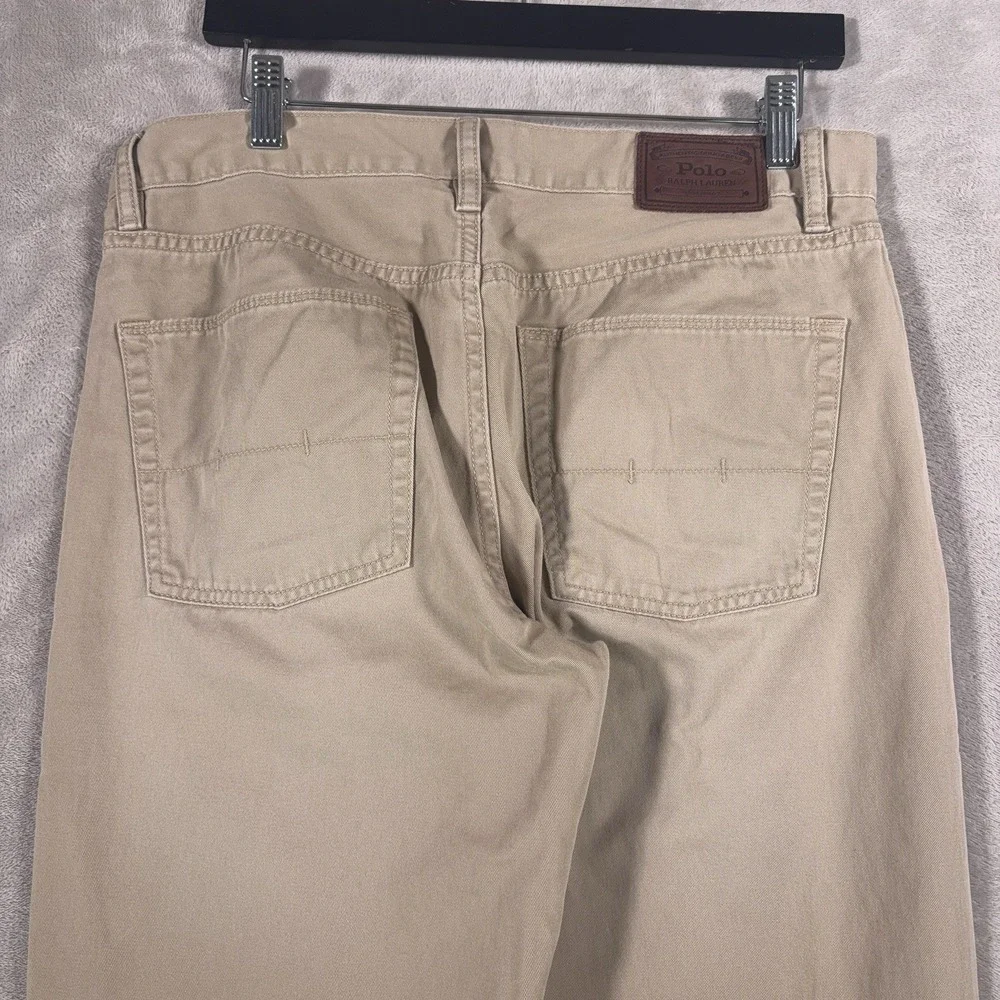 Polo Ralph Lauren Chino Pants Mens 32x29 Khaki Straight Leg Flat Front Cotton
